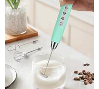Sakgos Milk Frother Rechargeable Handheld-Electric Whisk 3 Speed Adjustable, Coffee Frother Wand with 3 Stainless Whisks, Electric Foam Maker, Drink Mixer Blender for Latte Cappuccino Matcha Egg