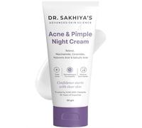 Sakhiya’s Acne & Pimple Night Cream (50gm) with Retinol 3% Niacinamide 2% Salicylic Acid | Oily & Acne-Prone Skin | Reduces Pimples & Dark Spots | Oil-Free Night Cream