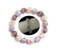 Sakinre Firefly Glass Bracelet Glow in the Dark Beads Bracelet for Women Unique Flower Charm Luminous Beaded Bracelet Jewelry Gift, One Size, Glass, no gemstone