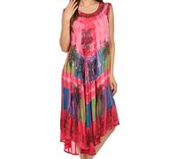 Sakkas 10SE Tasanee Caftan Tank Dress/Cover Up - Coral - One Size