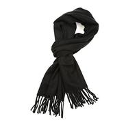Sakkas 1590 - Booker Cashmere Feel Solid Colored Unisex Winter Scarf With Fringe - Black - OS