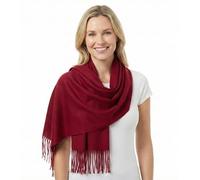 Sakkas 1590 - Booker Cashmere Feel Solid Colored Unisex Winter Scarf With Fringe - Burgandy - OS