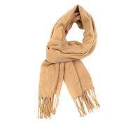 Sakkas 1590 - Booker Cashmere Feel Solid Colored Unisex Winter Scarf With Fringe - Camel - OS