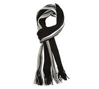 Sakkas 1591 - Rhyland Striped Color Block Knitted Winter Scarf With Fringe - EdgeStripeBlack - OS