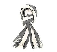 Sakkas 1591 - Rhyland Striped Color Block Knitted Winter Scarf With Fringe - Grey/White - OS