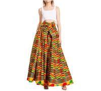 Sakkas 16317-2 - Asma Second Convertible Traditional Wax Print Adjustable Strap Maxi Skirt - 213 - OS