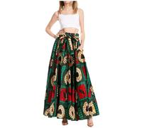 Sakkas 16317-2 - Asma Second Convertible Traditional Wax Print Adjustable Strap Maxi Skirt - 244 - OS