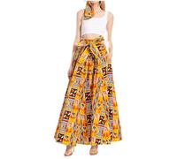 Sakkas 16317-2 - Asma Second Convertible Traditional Wax Print Adjustable Strap Maxi Skirt - 249 - OS