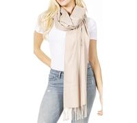 Sakkas 1746 - Iris Warm Super Soft Cashmere Feel Pashmina Shawl/Scarf with Fringes - Beige - OS(Size: One Size)