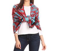 Sakkas 1750 - Adele Floral Ornate Soft and Warm Pashmina Shawl Scarf Vegan Commute - Red/turq - OS