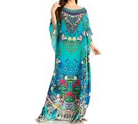 Sakkas 1820 - Jabari Women's Maxi Short Sleeve Long Beach Kaftan Dress Boho Loose Gown - 451 - OS