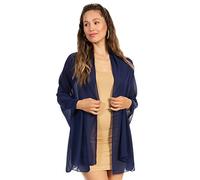 Sakkas 18225 - Jona Women Soft Sheer Chiffon Bridal Wedding Evening Scarf Shawl Wrap Stole - Blue - 7029