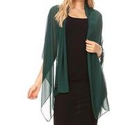 Sakkas 18225 - Jona Women Soft Sheer Chiffon Bridal Wedding Evening Scarf Shawl Wrap Stole - Green - 7029