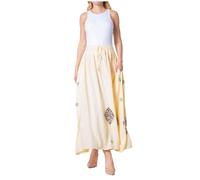 Sakkas 1828 - Zarah Women's Boho Embroidery Gypsy Skirt with Lace Elastic Waist Pockets - Ivory - OSP