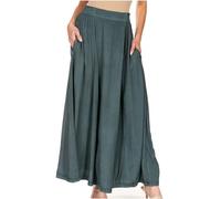 Sakkas 1829 - Noemi Women's Long Maxi Summer Casual Boho Skirt Elastic Waist & Pockets - Grey - OS