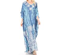 Sakkas 1902 - Tacy Women's Casual Boho Summer Maxi Dress Caftan Kaftan Cover-up LougeWear - 11-Seagreen - OS