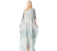Sakkas 1902 - Tacy Women's Casual Boho Summer Maxi Dress Caftan Kaftan Cover-up LougeWear - 19-SkyGrey - OS