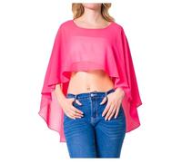 Sakkas 1921 - Anya Women's Soft Chiffon Wedding Bridesmaid Bridal Cape Wrap Bolero Shrug - Coral - OS