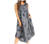 Sakkas 2024 - Starlight Fourth Women's Tie Dye Caftan Tank Dress/Cover Up Beach Kaftan - 43-Black - OS