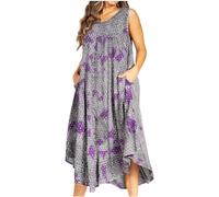 Sakkas 2024 - Starlight Fourth Women's Tie Dye Caftan Tank Dress/Cover Up Beach Kaftan - 43-Purple - OS
