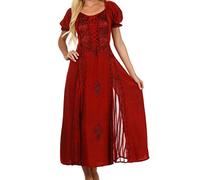 Sakkas 2100 Bridget Embroidered Renaissance Dress - Cayenne - L/XL