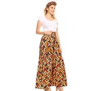 Sakkas 2251 - Esme Women's African Ankara Flared Wide Leg Palazzo Pants with Pockets - 27-Multi - OS