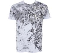 Sakkas 327T Vines and Fleur De Lis Cotton Mens T-Shirt - White/Large