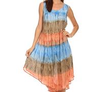 Sakkas 605 Desert Sun Caftan Dress/Cover Up - Navy/Brown One Size