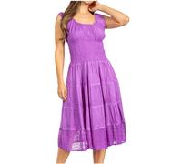 Sakkas 6741 Spring Maiden Ombre Peasant Dress - A-Purple - OS