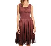 Sakkas 6741 Spring Maiden Ombre Peasant Dress - Chestnut Brown - One Size