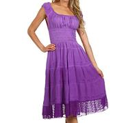 Sakkas 6741 Spring Maiden Ombre Peasant Dress - Lilac Purple - One Size