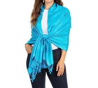 Sakkas 70" x 28" Paisley Self-Design Shawl/Wrap/Stole - Turquoise