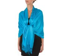 Sakkas 78" X 28" Rayon from Bamboo Soft Solid Pashmina Feel Shawl/Wrap/Stole - Azure Blue