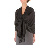 Sakkas 78" X 28" Rayon from Bamboo Soft Solid Pashmina Feel Shawl/Wrap/Stole - Black