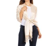Sakkas 78" X 28" Rayon from Bamboo Soft Solid Pashmina Feel Shawl/Wrap/Stole - Caramel