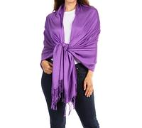 Sakkas 78" X 28" Rayon from Bamboo Soft Solid Pashmina Feel Shawl/Wrap/Stole - Purple