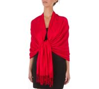 Sakkas 78" X 28" Rayon from Bamboo Soft Solid Pashmina Feel Shawl/Wrap/Stole - Red