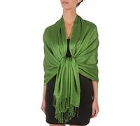 Sakkas 78inch X 28inch Rayon from Bamboo Soft Solid Pashmina Feel Shawl/Wrap / Stole - Apple Green(Size: One Size)