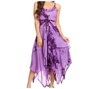 Sakkas 902 Annabella Corset Bodice Handkerchief Hem Dress - Purple - One Size Regular