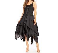 Sakkas 9031 Lady Mary Jacquard Bodice Handkerchief Hem Dress - Grey - Plus Size