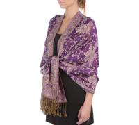 Sakkas Double Layer Jacquard Paisley Pashmina Shawl/Wrap / Stole, One Size, Purple / Champagne Paisley