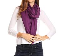 Sakkas Iris Warm Super Soft Cashmere Feel Pashmina Shawl Wrap Lightweight Scarf for Women - Weddings, Evening Dresses, Festivals, Travel, Evening Accessory & Daily Wear - Purple - OS