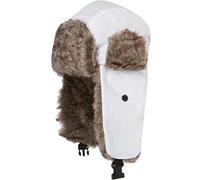 Sakkas JAFurNylon71891J Unisex Weatherproof Nylon Faux Fur Lined Winter Earflap Bomber Trooper Aviator Hat - White