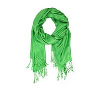 Sakkas Large Soft Silky Pashmina Shawl Wrap Scarf in Solid Colors - Bright Green