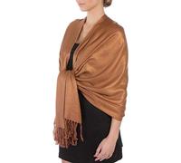 Sakkas Large Soft Silky Pashmina Shawl Wrap Scarf in Solid Colors- Chocolate Brown