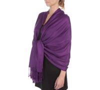 Sakkas Large Soft Silky Pashmina Shawl Wrap Scarf in Solid Colors - Eggplant