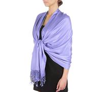 Sakkas Large Soft Silky Pashmina Shawl Wrap Scarf in Solid Colors- Lavender