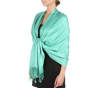 Sakkas Large Soft Silky Pashmina Shawl Wrap Scarf in Solid Colors - LtBlue