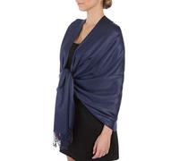 Sakkas Large Soft Silky Pashmina Shawl Wrap Scarf in Solid Colors - MidNight