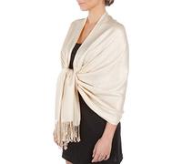 Sakkas Large Soft Silky Pashmina Shawl Wrap Scarf in Solid Colors - Moonlight Grey
